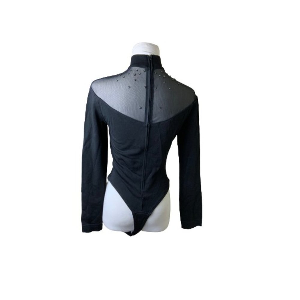 Tadashi Black Rhinestone Body Top. Sz M - Picture 4 of 4